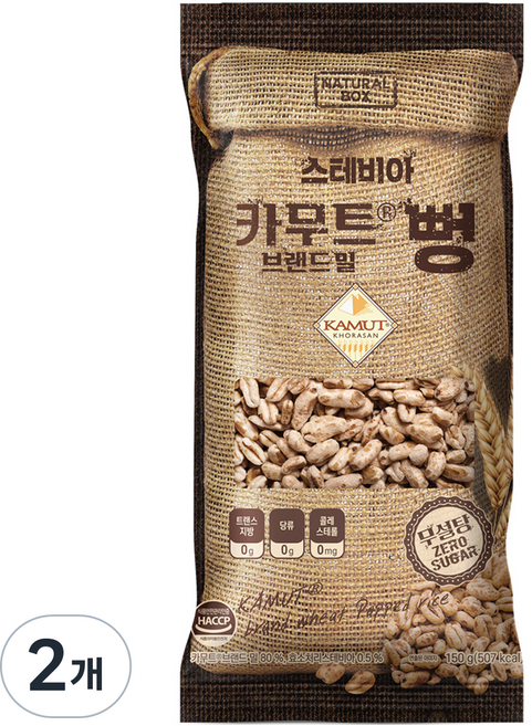내추럴박스 카무트 뻥 무설탕, 2개, 150g