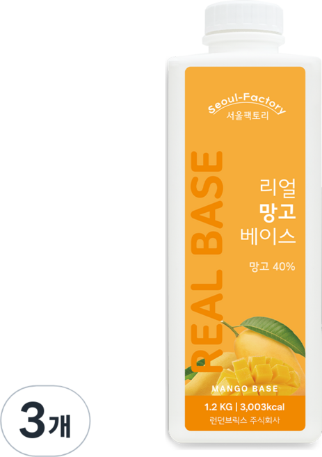 서울팩토리 리얼 망고 베이스, 1.2kg, 3개