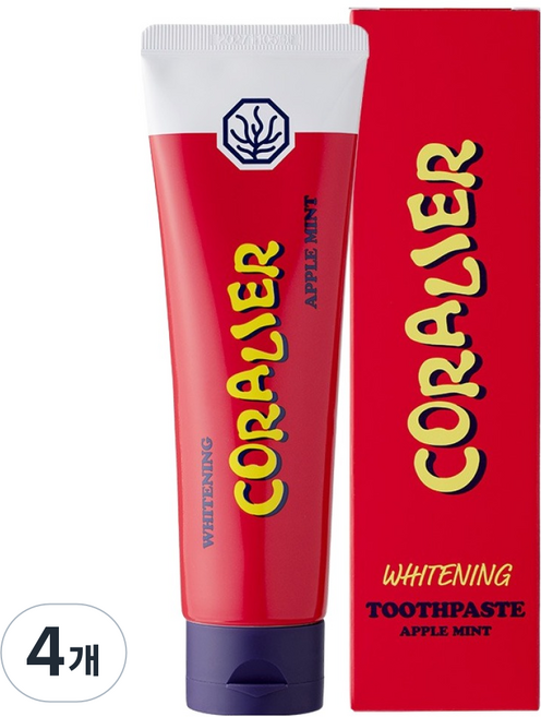 코랄리에 화이트닝 미백 치약 애플민트, 150g, 4개