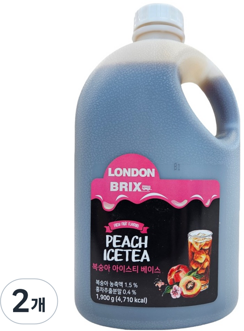 런던브릭스 복숭아 아이스티 베이스, 1.9kg, 2개