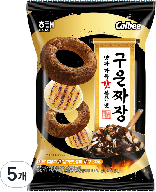 해태 구운짜장, 5개, 70g