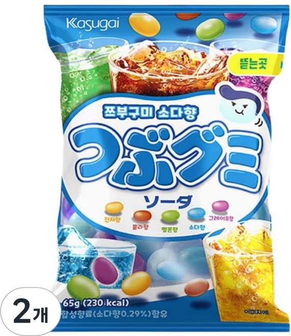 카수가이 쯔부구미 소다향, 65g, 2개