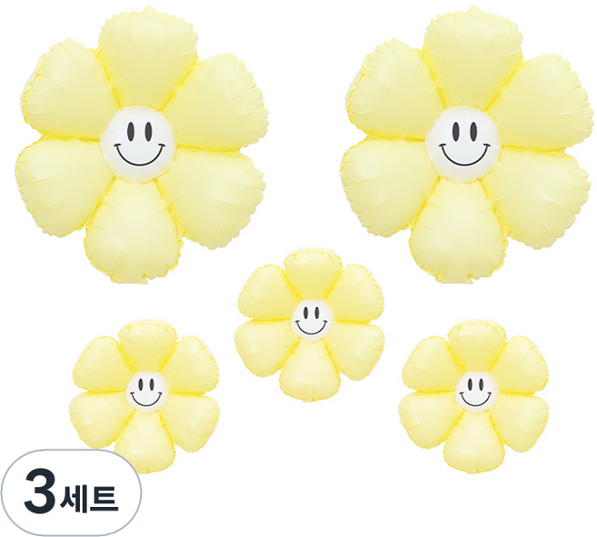 피앤비유니티 무광마카롱 스마일 데이지풍선 세트, 17, 3세트