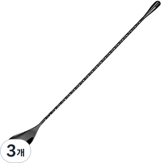 착한살림 칵테일 스텐 바 롱스푼 30cm, 블랙, 3개