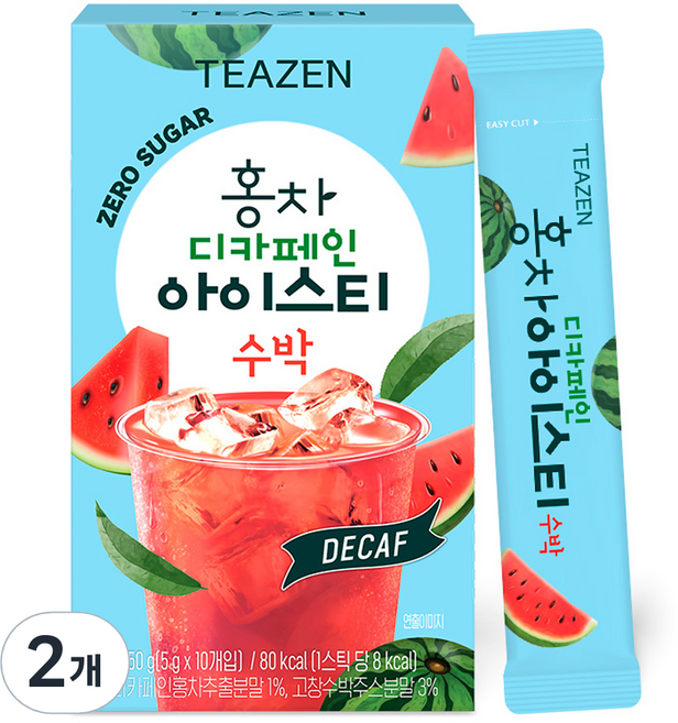 티젠 홍차 디카페인 아이스티 수박, 5g, 10개입, 2개