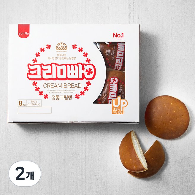 삼립 정통 크림빵 8개입, 75g, 2개