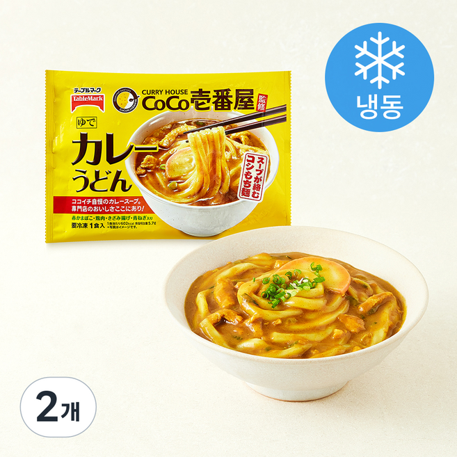 테이블마크 코코이치방감수 카레우동 (냉동), 347g, 2개