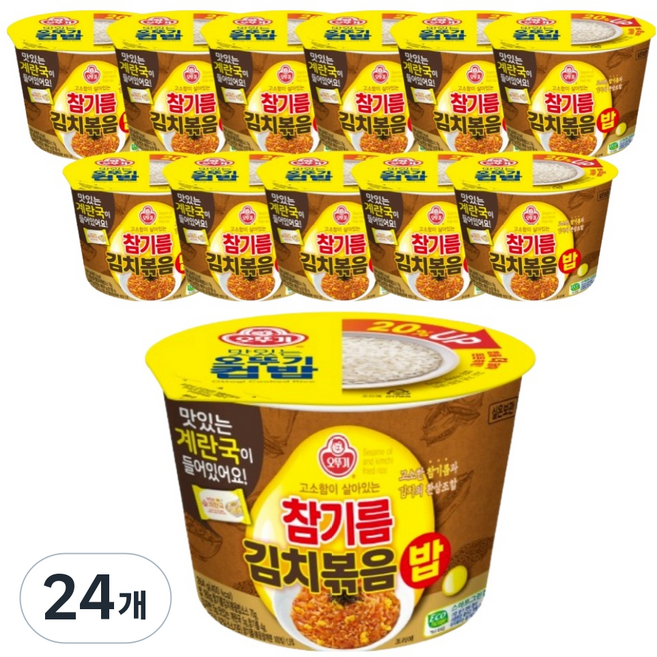 오뚜기 즉석국 컵밥 참기름 김치 볶음밥, 264g, 24개