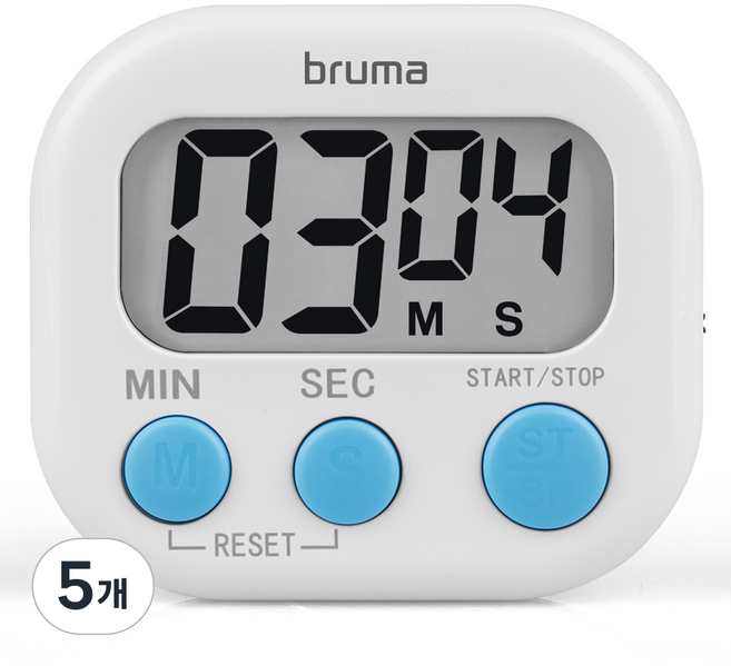 bruma 數位廚房計時器 BT-118, 5個, 白色