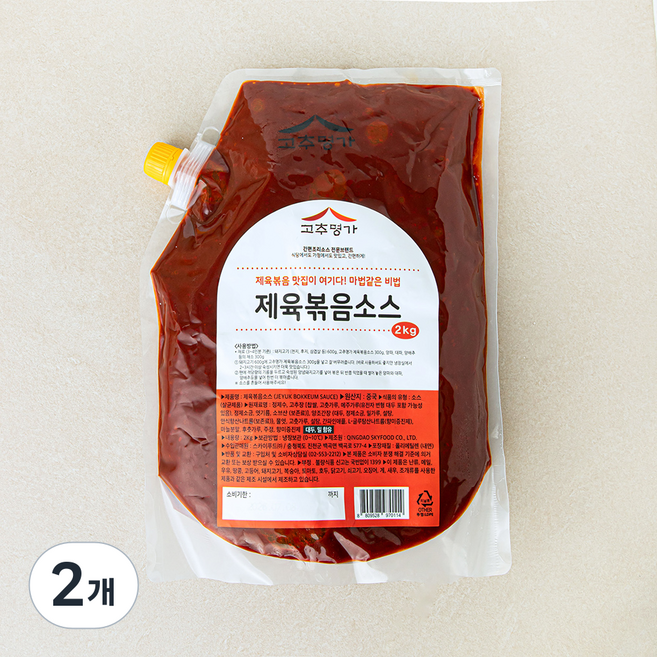 고추명가 제육볶음 소스, 2kg, 2개
