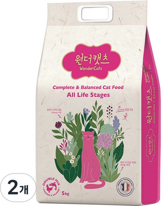 원더캣츠 전연령 반려묘 기능성 사료, 가수분해닭, 5kg, 2개