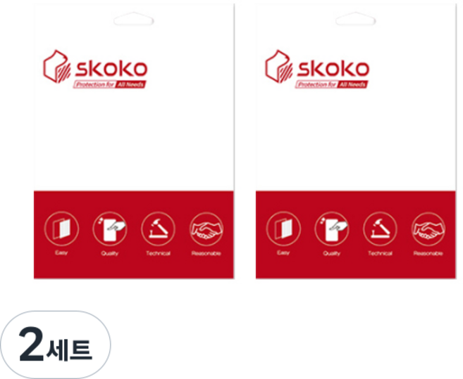 스코코 저반사 리얼핏 휴대폰 액정보호필름 2p 세트, 2세트