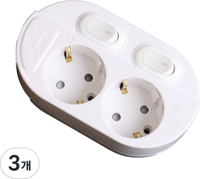이어지다 국산 개별 스위치 멀티탭 2구, 2.5m, 3개