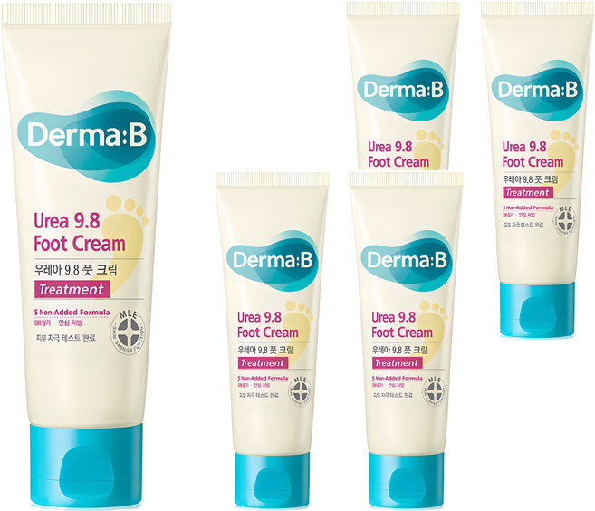 더마비 우레아 9.8 풋크림, 1개입, 5개, 80ml