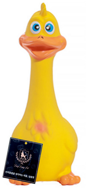 딩동펫 반려동물 통통 애니멀 삑삑이 라텍스 장난감, 오리 옐로우, 1개