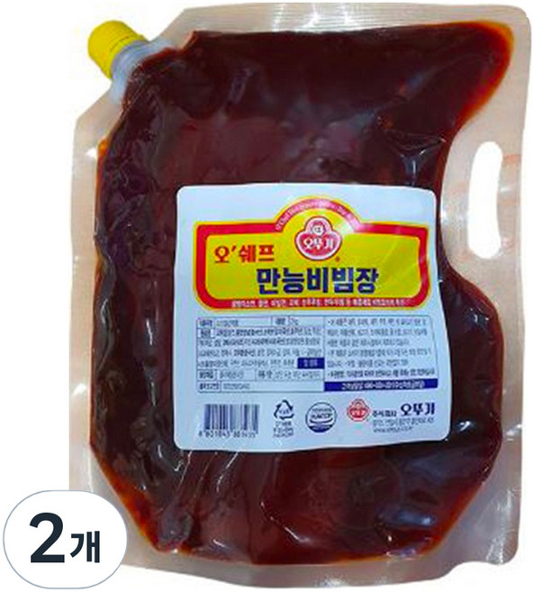 오뚜기 오쉐프 만능비빔장, 2개, 2kg