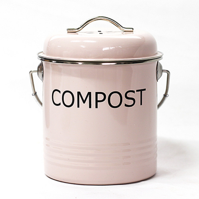 엔에이치비 냄새 차단 필터 내장 파스텔 음식물 쓰레기통 1.5L, 핑크, 1개