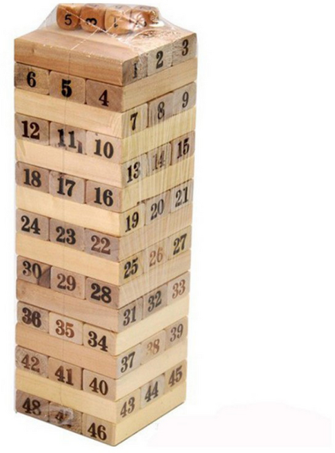 재미존 나무쌓기게임, 혼합색상, 1개