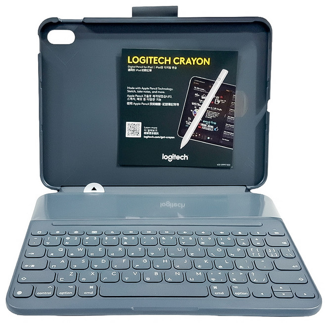 logitech 羅技 Slim Folio 輕薄鍵盤保護套, 灰色系, 1個