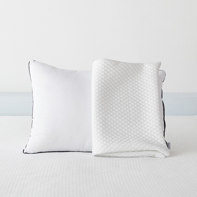 라뽐므 쿨터치 냉감 베개커버 + 노르빅 베이직 베개솜, 화이트(베개커버), 어반화이트(베개솜), 1세트