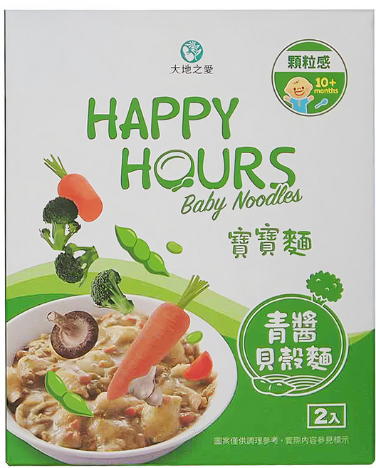 HAPPY HOURS 寶寶麵 青醬貝殼麵, 300g, 1盒