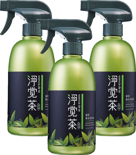 TEAPOWER 茶寶 淨覺茶 天然茶籽衛浴清潔液 深入隙縫 溫和植萃 含制菌茶樹精油, 500ml, 3瓶