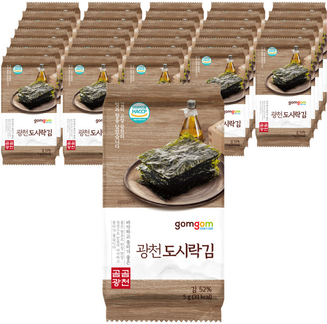 곰곰 광천 도시락김, 5g, 32개