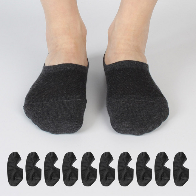 코지라벨 남성용 앞코 이중 메쉬 페이크 삭스 10켤레