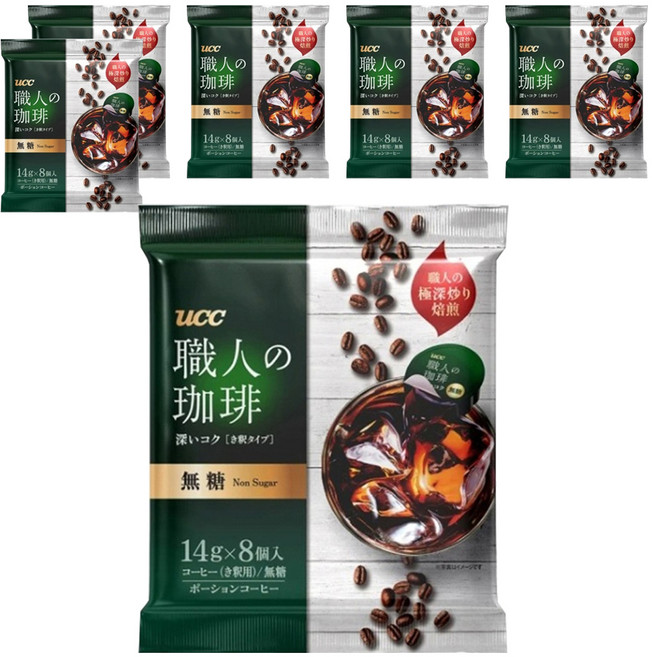 ucc 職人珈琲濃縮球 無糖, 14g, 8顆, 6包