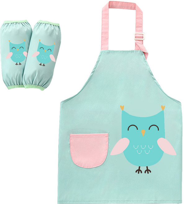 모리의집 어린이 미술 앞치마 세트, 민트