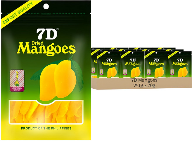 7D Mangoes 宿霧芒果乾, 70g, 25包