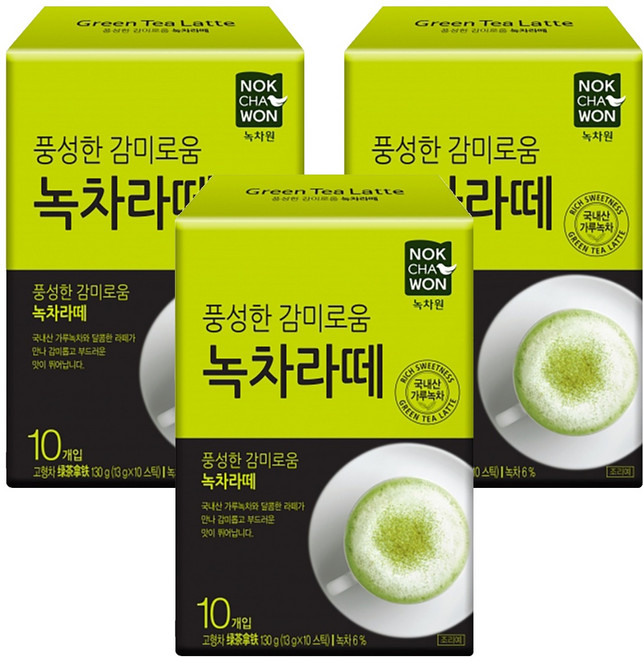 녹차원 녹차라떼, 13g, 10개입, 3개