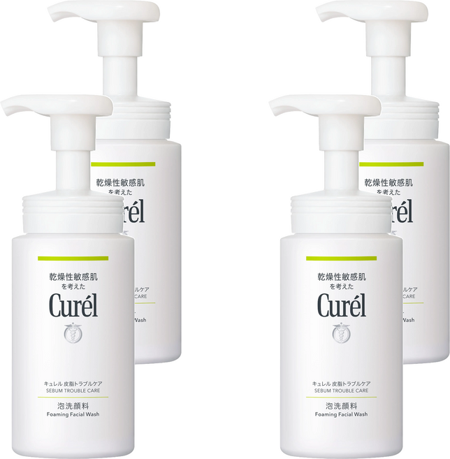 Curel 珂潤 潤浸保濕洗顏慕絲 控油, 150ml, 4瓶