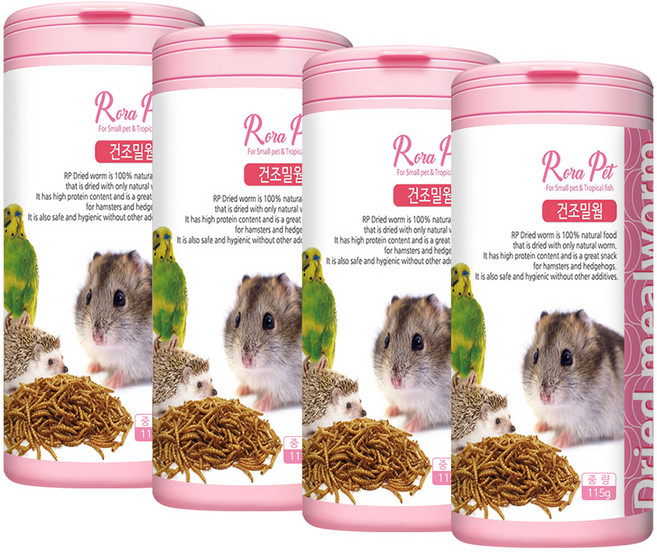 로라펫 건조밀웜 간식, 115g, 4개