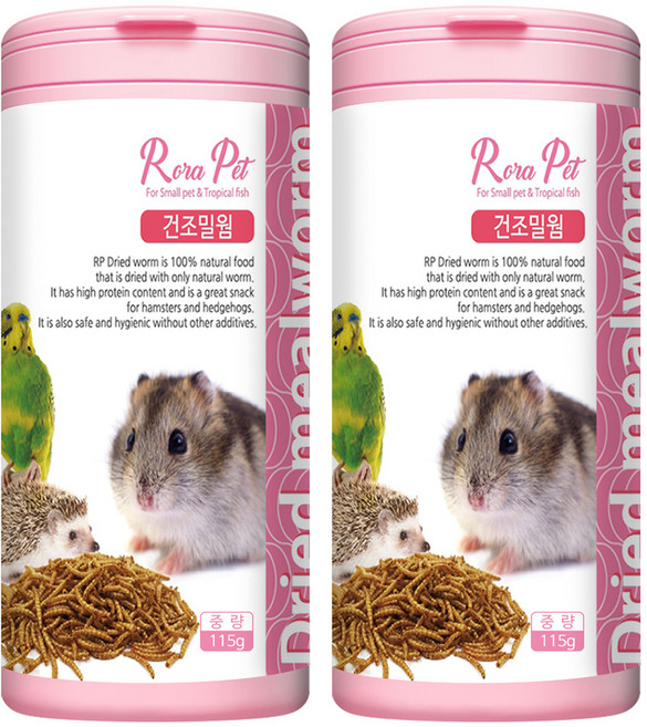 로라펫 건조밀웜 간식, 115g, 2개