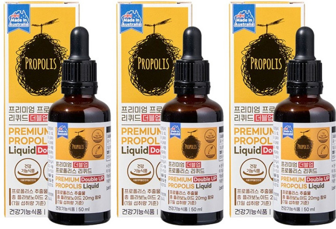 GENERAL LIFE 頂級蜂膠液雙倍強效, 3罐, 50ml