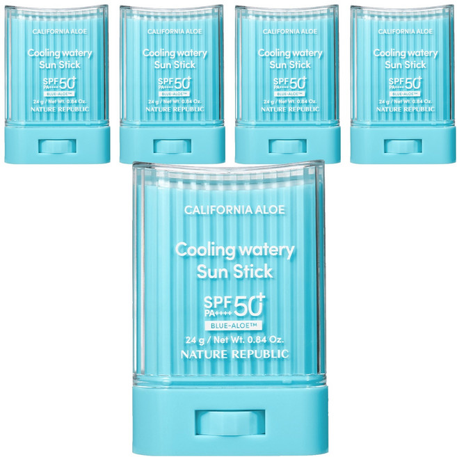 네이처리퍼블릭 캘리포니아 알로에 쿨링 수분 선스틱 SPF50+ PA++++, 24g, 5개