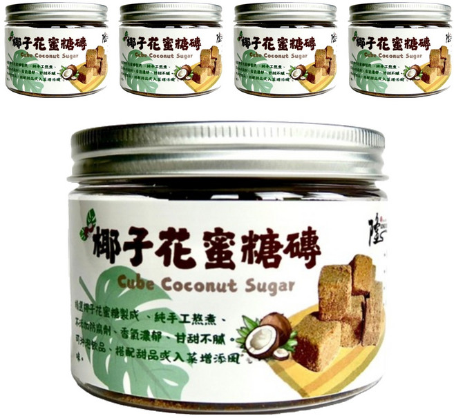 Longyes 隆一 椰子花蜜糖磚, 120g, 5罐