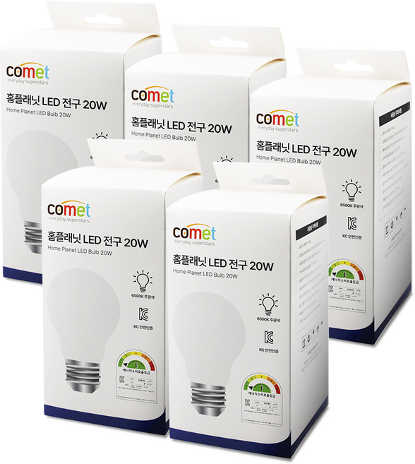 홈플래닛 안정기 내장형 LED 전구 20W, 주광색, 5개