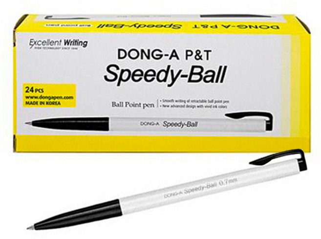 동아 스피디볼 유성펜 0.7mm, 흑색, 24개입