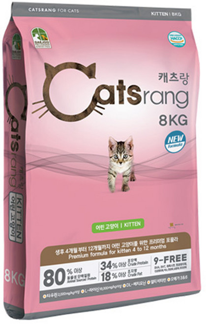 캐츠랑 키튼 고양이 건식 사료, 닭, 8kg, 1개