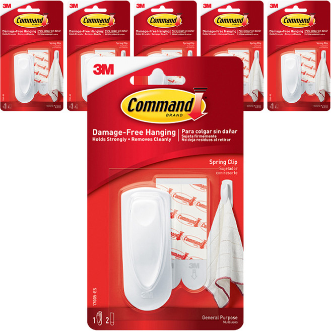 3M Command 無痕 3M 彈簧夾 17005, 6個, 單一顏色