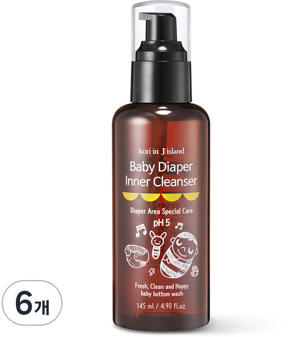 코리인제이아일랜드 노버블 아기청결제 엉덩이케어, 145ml, 6개
