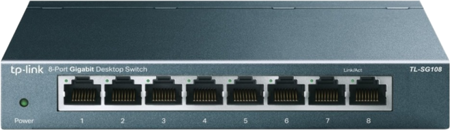 tp-link 8埠Gigabit桌上型專業級乙太網路金屬交換器, 1個, TL-SG108
