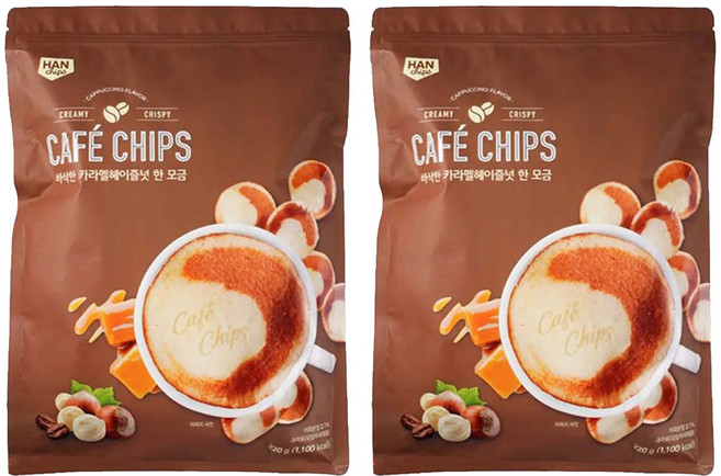 HANCHIPS TIGAKTAEGAK 焦糖榛果咖啡餅乾, 2包, 220g