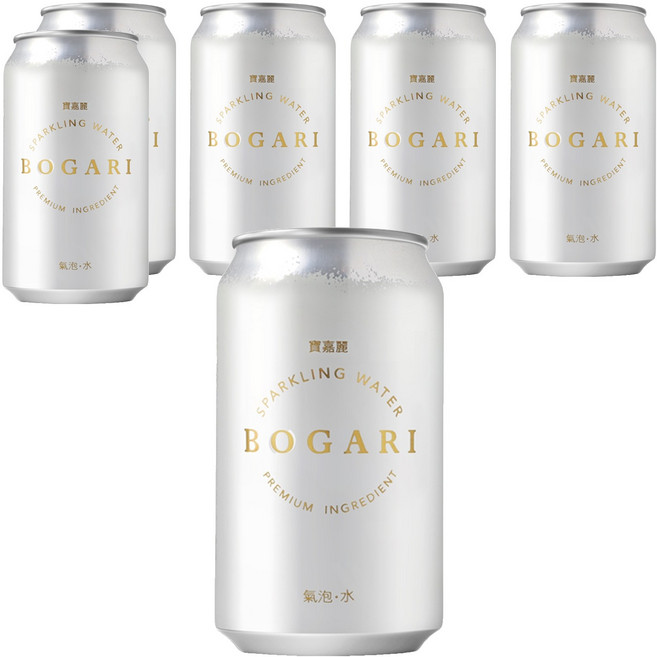 BOGARI 寶嘉麗 無糖氣泡水, 330ml, 6罐