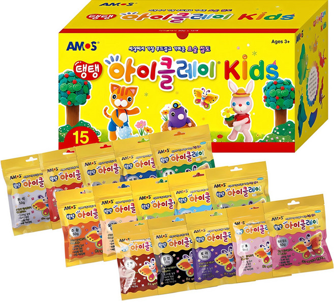 아이클레이 15색 칼라클레이 세트, 혼합색상, 750g, 1개