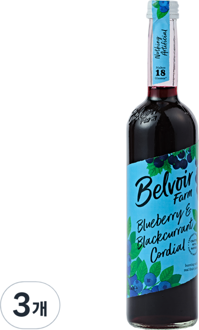 벨부아르 블루베리 블랙커런트 코디얼 시럽, 500ml, 3개