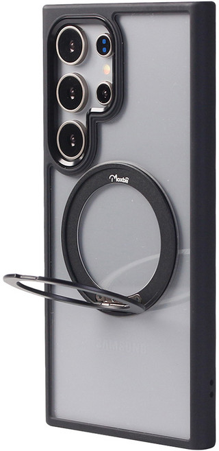 Moxbii YOI系列 手機 保護殼 多功能保護殼 Samsung Galaxy S25 Ultra 旋轉磁吸支架 MagSafe 360°旋轉 曜石黑