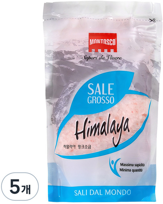 몬타스코 히말라야 굵은 핑크소금, 500g, 5개